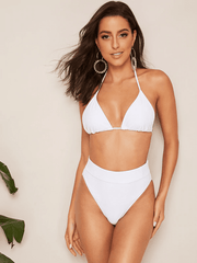 Triangle Halter Tie Back 3pack Bikini Set